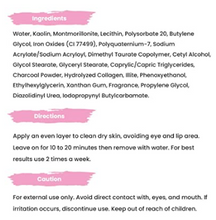 Load image into Gallery viewer, Collagen Face Facial Mask for Women - Deep Cleansing with Triple Action Clay & Activated Charcoal - Pore Minimizer, Reduce Acne, Blackheads, Oily Skin, Wrinkles, Fine Lines (6 oz)